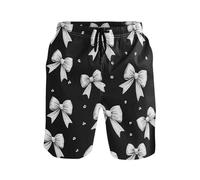 Lindos Lazos Blancos Pantalones Cortos Casuales Hombre Bañador con Cordón Pantalon Corto De Playa para Verano Natación Jogger L