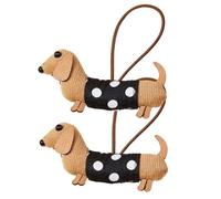 Lindos Lazos Para El Cabello - Gomas Para El Cabello De Moda De Dibujos Animados, Lazos Para El Cabello Pequeños | 2 Piezas De Soportes Divertidos Para Coleta De Perro Salchicha Para Niñas, Lazos Para