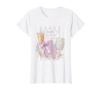 Lindos Libros de fe Cristiana bendiciones Lectura estética Camiseta gráfica económica, Mujer, Blanco, L