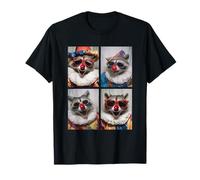 Lindos mapaches con Gafas de Sol Payaso Animal Kidcore Halloween Camiseta