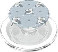 Lindos Osos Abrazando Patrones sin Fisuras Animales Azules con Corazones PopSockets PopGrip para MagSafe