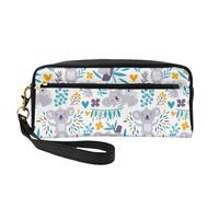 Lindos Osos Koala y Flores, Bolsa de Maquillaje Bolsa de cosméticos Bolsa de Aseo de Viaje portátil Estuche de Cuero para Mujeres y niñas