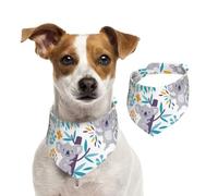 Lindos Osos Koala y Flores,Pañuelos de algodón para Perros, Bufandas Ajustables para Mascotas,M