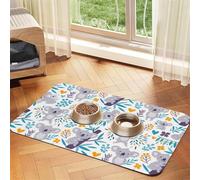 Lindos Osos Koala y Flores,Tapete para Comida de Mascotas, manteles Individuales de Cuero sintético para Gatos y Perros,40x60cm