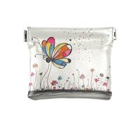 Lindos pájaros coloridos de piel sintética, bolsas de cosméticos para mujeres y niñas, Cute Butterfly, 1 size, Moderno