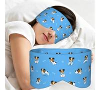 Lindos perros Jack Russell Terrier con patrón de huesos, Antifaz para dormir, ideal para el hogar, viajes y trabajo por turnos. Cubre completamente los ojos y bloquea la luz.