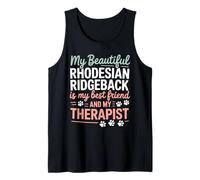 Lindos Perros Rhodesian Ridgeback Perros Cachorros Amigos Terapia Camiseta sin Mangas