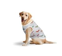 Lindos perros salchicha camiseta casual sin mangas para mascotas, chaleco para perro, ropa estampada de algodón suave para mascotas, camiseta transpirable para perros grandes (3xl-5XL)