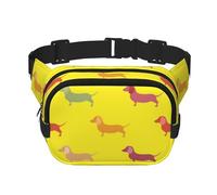 Lindos perros salchicha unisex a la moda, riñoneras elegantes para entrenamientos, correr, viajar y senderismo, Black, Talla única