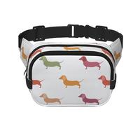 Lindos perros salchicha unisex a la moda, riñoneras elegantes para entrenamientos, correr, viajar y senderismo, Black, Talla única