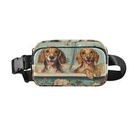 Lindos perros salchicha vintage para bañera, bolsa cruzada para mujeres y hombres, resistente al agua, accesorio de viaje con correa ajustable para compras, deportes y trabajo