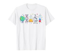 Lindos Personajes de Ciencia Stem Educación de Aprendizaje Camiseta gráfica económica