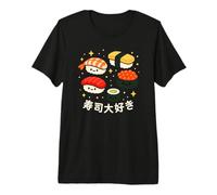 Lindos Personajes japoneses Kawaii I Love Sushi Camiseta Premium