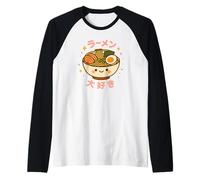 Lindos Personajes japoneses Kawaii I Love Udon Camiseta Manga Raglan