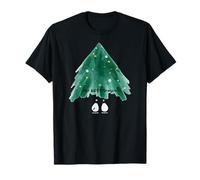 Lindos pingüinos bajo el árbol de Navidad Camiseta