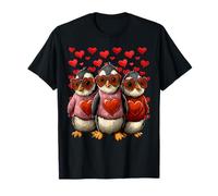 Lindos pingüinos con corazón Gafas de Sol día de San Valentín Corazones Camiseta