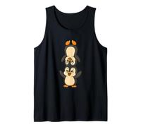 Lindos pingüinos de dibujos animados haciendo un headstand Camiseta sin Mangas