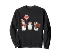 Lindos pingüinos de San Valentín aman Kawaii Sudadera