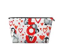 Lindos pingüinos día de San Valentín, Bolsa de artículos de tocador Bolsa de Maquillaje Bolsa de cosméticos Bolsa de artículos de tocador de Viaje portátil