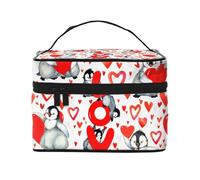 Lindos pingüinos día de San Valentín, Bolsa de Maquillaje Bolsa de cosméticos Bolsa de Aseo de Viaje portátil Estuche para lápices