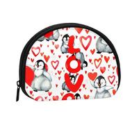 Lindos pingüinos, Día de San Valentín, Bolsa pequeña para Guardar Toallas sanitarias y Maquillaje, Monedero para cosméticos de Mujer