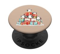 Lindos pingüinos lindo arte amante de los animales Navidad Navidad PopSockets PopGrip Adhesivo