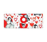 Lindos pingüinos para el Día de San Valentín,Alfombrilla de ratón Grande para Escritorio, Teclado de Ordenador, Base de Goma Antideslizante, 30 x 80 cm