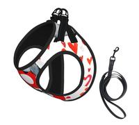 Lindos pingüinos para el Día de San Valentín,Arnés para Mascotas, arnés Reflectante Ajustable para Perros,L