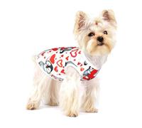 Lindos pingüinos para el Día de San Valentín,Camiseta de algodón sin Mangas para Mascotas, Chaleco Transpirable, Suave y elástico para Cachorros,L