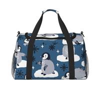 Lindos pingüinos y Copos de Nieve,Bolsas Deportivas, Bolsos de Viaje Deportivos Cruzados de Mano, Bolsas de Viaje de Gran Capacidad para Mujeres y Hombres.