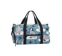 Lindos pingüinos y Copos de Nieve,Bolso Deportivo Bandolera de Mano, Bolsa de Deporte, Bolsa de Viaje de Gran Capacidad para Mujeres y Hombres.