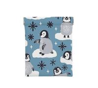Lindos pingüinos y Copos de Nieve, Squeeze Top Wallet Bolsa de Almacenamiento para Mujer Monedero pequeño Bolsa de Cambio