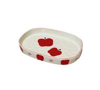 Lindos platos retro de color bajo vidriado de cerámica para el hogar, plato de denier de 9.5 pulgadas