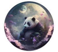 Lindos Rompecabezas de Panda de 1000 Piezas para Adultos. Rompecabezas Redondos de 1000 Piezas para Adultos. Ideal para Parejas, Navidad, Año Nuevo y San Valentín. 67,5 x 67,5 cm.