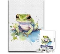 Lindos Rompecabezas de Rana de Acuarela para Adolescentes, 1000 Piezas, Juego Educativo de concentración Mental, una Idea conmovedora, tamaño 38x52cm