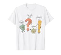 Lindos Signos de puntuación Gramática Humor Conversación Ambiente Camiseta gráfica económica, Hombre, Blanco, M
