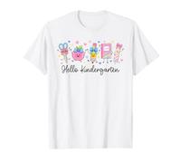 Lindos Suministros Escolares Rosa Regreso a la Escuela Hello Kindergarten Camiseta