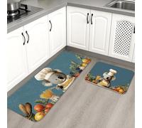 Lindos tapetes de cocina de koala para piso, diseño de animales fantásticos, suaves, acolchados, cómodos, lavables, antideslizantes, para fregaderos de cocina, lavadero, baño, 2 unidades