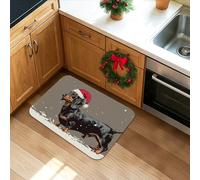 Lindos tapetes de cocina de perro para piso, diseño vintage de perro salchicha, tapetes suaves, acolchados, cómodos, lavables, antideslizantes, para fregaderos de cocina, lavandería, baño, 16 x 24