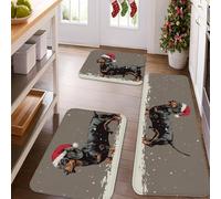 Lindos tapetes de cocina de perro para piso, diseño vintage de perro salchicha, tapetes suaves, acolchados, cómodos, lavables, antideslizantes, decoración para fregaderos de cocina, lavandería, baño