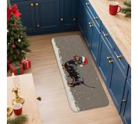 Lindos tapetes de cocina de perro para piso, diseño vintage de perro salchicha, tapetes suaves, acolchados, cómodos, lavables, antideslizantes, para fregaderos de cocina, lavandería, baño, 16 x 47