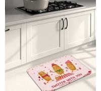 Lindos tapetes de cocina de postres para suelo, tapetes suaves con patrones divertidos, acolchados, cómodos, lavables, antideslizantes, para fregaderos de cocina, 16 x 24 pulgadas