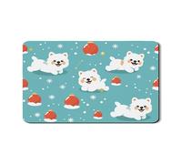 Lindos tapetes de secado de platos para cachorros para encimera de cocina, patrón de perro festivo, tapete escurridor de platos de goma absorbente, almohadilla de secado de piel sintética para