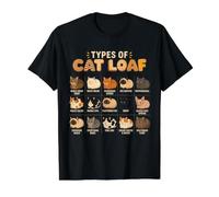 Lindos Tipos de Pan de Gato Kawaii diseño Amante de los Gatitos Camiseta gráfica económica, Hombre, Negro, L