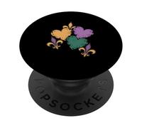 Lindos Trajes de Mardi Gras con Corazones para Mujeres y niñas pequeñas PopSockets PopGrip Adhesivo