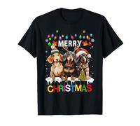 Lindos Tres Perros Salchicha Navidad para Mujeres y Hombres Camiseta
