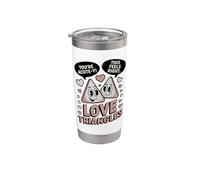 Lindos triángulos de amor matemáticas Eres agudo Y Vaso térmico de acero inoxidable de doble pared