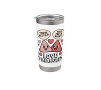 Lindos triángulos de amor matemáticas Eres agudo Y Vaso térmico de acero inoxidable de doble pared