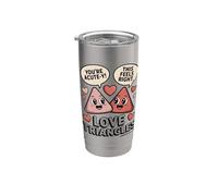 Lindos triángulos de amor matemáticas Eres agudo Y Vaso térmico de acero inoxidable de doble pared