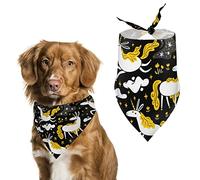 Lindos Unicornios con Estrellas Blancas y Amarillas, Bandanas para Perros, Baberos Triangulares para Perros, Linda Bufanda para Mascotas, pañuelo para Mascotas pequeñas, Medianas y Grandes